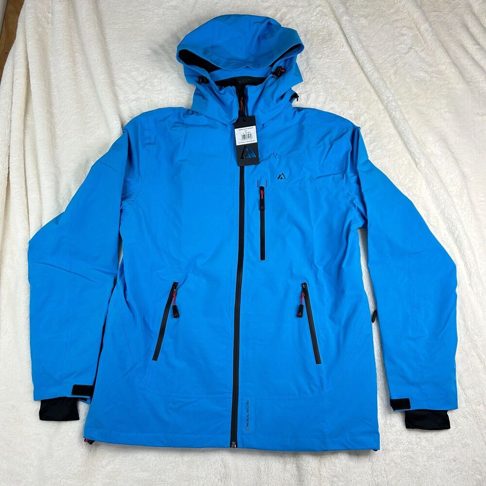 Apricoat Men's Jacket in Light Blue with Removable Hood Size Medium